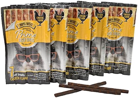  Cat Prime Taste Jerky – Cat Treats – Delicious Soft Cat Snack – 90% Meat – Irresistible Flavors – Special Box (Salmon Flavor, 70 Count)