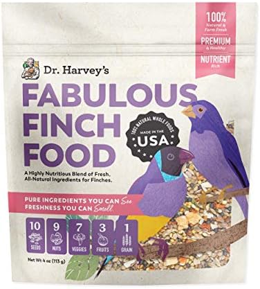  Dr. Harvey’s Fabulous Finch Food For Outside Feeder And Indoor Birds- Premium Bird Feed With Seeds, Nuts, Fruits, Vegetables For Finches (4 Pounds)