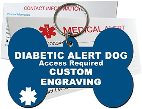  My Identity Doctor Diabetic Alert Dog ID Tag Custom Engraved Dog Bone Plastic - Purple - Extra Large