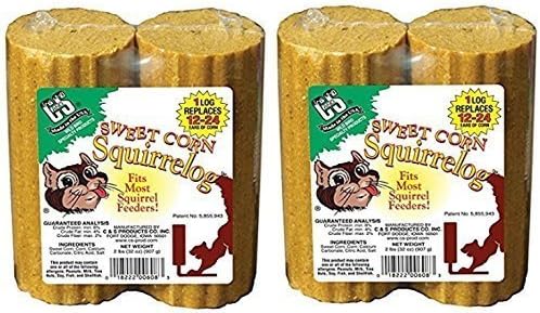  C & S 4883533148250 C&S Sweet Corn Squirrelog Refill Pack, 32-Ounce, 4-Pack, 32 Oz (2 Pack), Brown/A