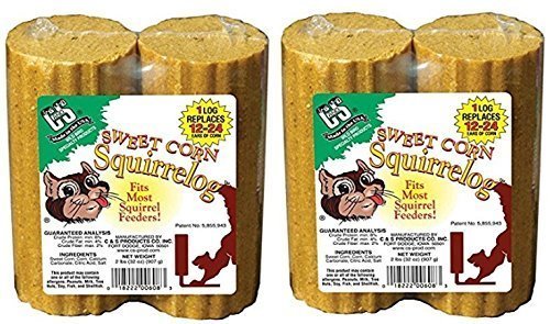  C & S 4883533148250 C&S Sweet Corn Squirrelog Refill Pack, 32-Ounce, 4-Pack, 32 Oz (2 Pack), Brown/A