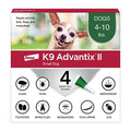  K9 Advantix II Small Dog Vet-Recommended Flea, Tick & Mosquito Treatment & Prevention | Dogs 4-10 Lbs. | 4-Mo Supply, 4 Pack