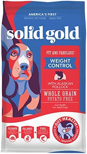  Solid Gold Fit And Fabulous Dog Food - Dry Dog Food For Weight Control - Digestive Probiotics For Dogs - Grain & Gluten Free - High Fiber & Low Fat - Omega, Superfood & Antioxidant Support
