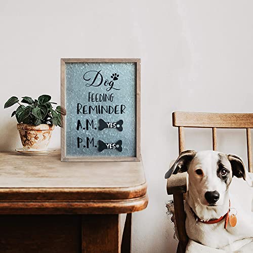  COLLECTIVE HOME - Metal Dogs Feeding Schedule Pet Feeding Reminder Decorative Wall Art, Dog Feeding Reminder (01)