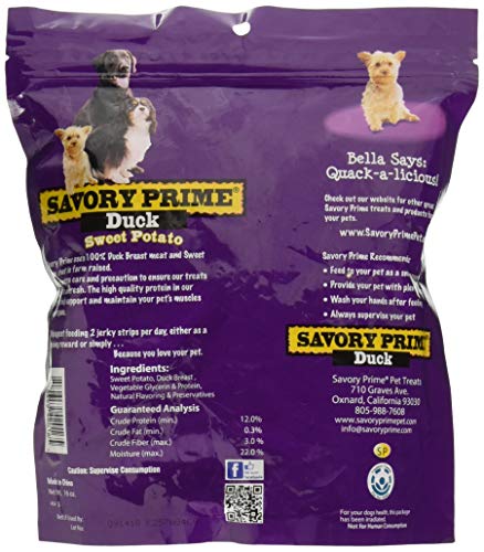  Savory Prime Natural Jerky Treats Sweet Potato & Duck, 1ea/16 Oz