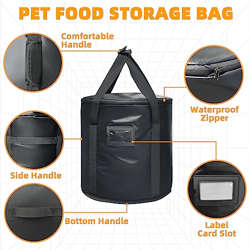  Portable Dog Food Storage Container Bag - Food Container For Pets - Dog Cat Bird And Other Pet Food Storage Bin - Keeps Food Fresh For Camping, Dog Boarding, Weekend Getaways, 13.7"D X 13.7"H