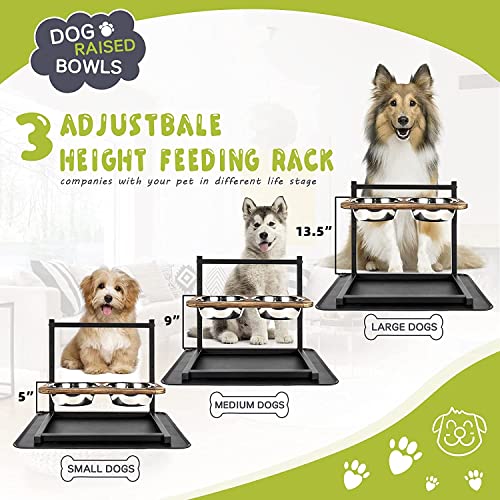  Emfogo Dog Bowls Elevated Dog Bowls For Large Dogs 3 Heights5in 9in 13in Dog Food Bowls Dog Bowl Stand Raised Dog Bowls For Large Dogs 16.5x16 Inch