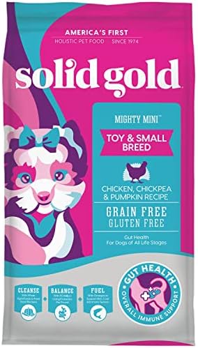  Solid Gold Mighty Mini Small Breed Dog Food - Dry Dog Food For Any Toy Breed - For Gut Health & Sensitive Stomach Support - Digestive Probiotics For Dogs - Grain & Gluten Free Recipe