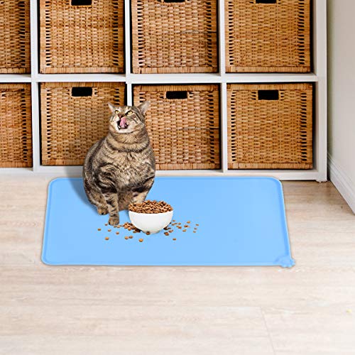  TEHAUX Cat Litter Box- 1Pc Food Feeding Mat Silicone Anti- Spill Placemat Anti- Slip Pad Car Mat For Pet
