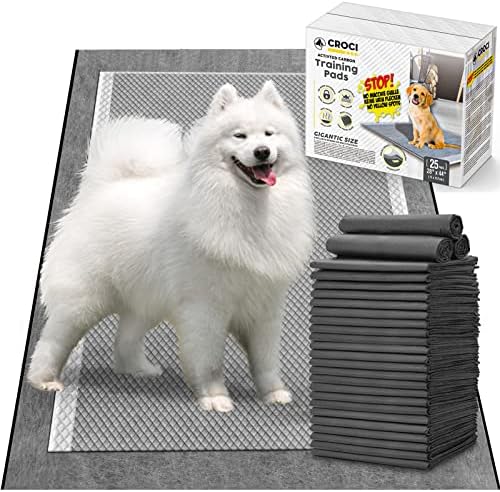  CROCI XXL 30"x36" Charcoal Pads For Dogs, Odor-Control Carbon Pee Pads For Dogs Absorbs Up To 10 Cups Of Liquid, 6-Layer Leak-Proof & Quick Dry Dog Training Pads, Disposable (35 Counts)