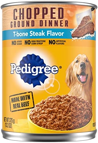  PEDIGREE CHOPPED GROUND DINNER Adult Canned Soft Wet Dog Food, Chicken & Rice Dinner, 13.2 Oz. Cans (Pack Of 12)