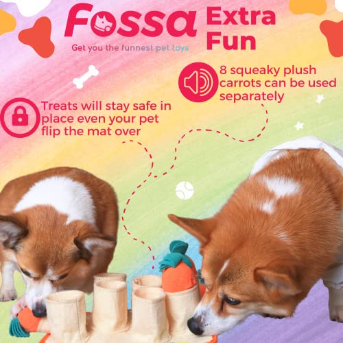  FOSSA Dog Snuffle Mat, Puppy Toys Feeding Mat With 8 Carrots Plush Dog Treat Puzzle Toys (Small)