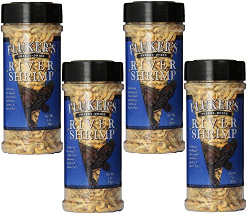  (4 Pack) Fluker's Freeze Dried River Shrimp Pet Food, 1-Ounce Jars