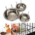  Yosoo Stainless Steel Hanging Pet Cage Bowl Diner Pet Bowl Bird Cat Dog Food Water Bowl With Hanger (Size L)