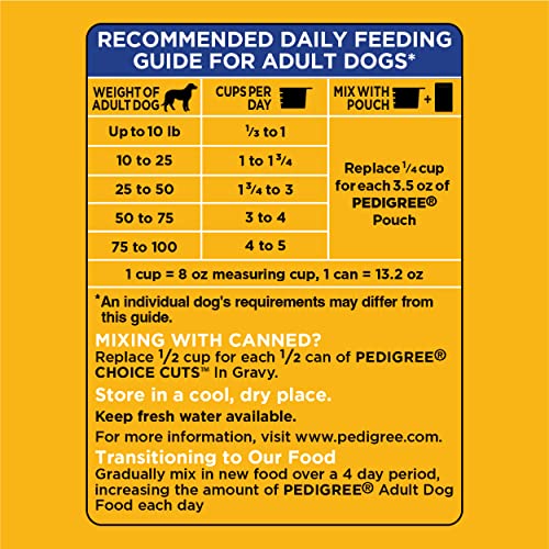  Pedigree Complete Nutrition Adult Dry Dog Food Grilled Steak & Vegetable Flavor Dog Kibble, 18 Lb. Bag
