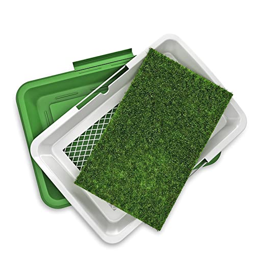  SAZAO Grass Pad For Dogs, Puppy Dog Pee Grass Pad With Tray, Dog Training Pee Pad, Washable Artificial Dog Potty Grass For Indoor Home