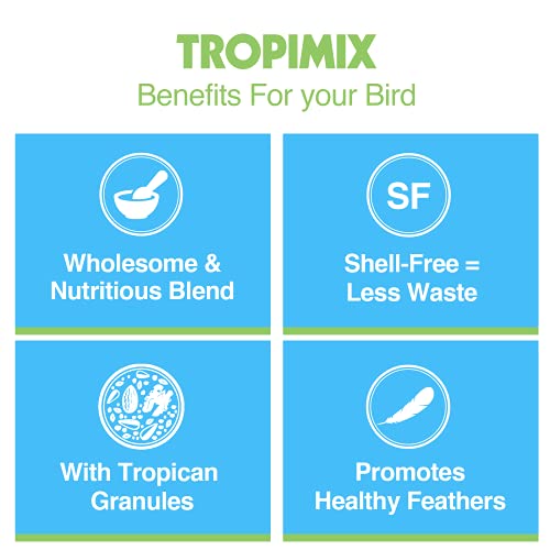  Hagen Tropimix Enrichment Food For Small Parrots, 4 Lb. (1.8 Kg) - HARI Small Parrot Food With Seeds, Fruit, Nuts, Vegetables, Grains, And Legumes
