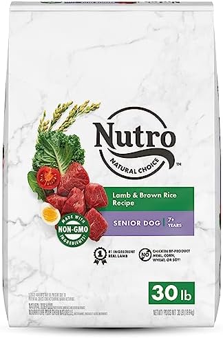  NUTRO NATURAL CHOICE Senior Dry Dog Food, Chicken & Brown Rice Recipe Dog Kibble, 30 Lb. Bag