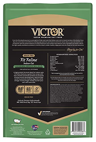 Victor Super Premium Cat Food – Grain Free Fit Feline - Dry Cat Food For Indoor Cats - For All Breeds And All Life Stages From Kitten To Adult, 5lb