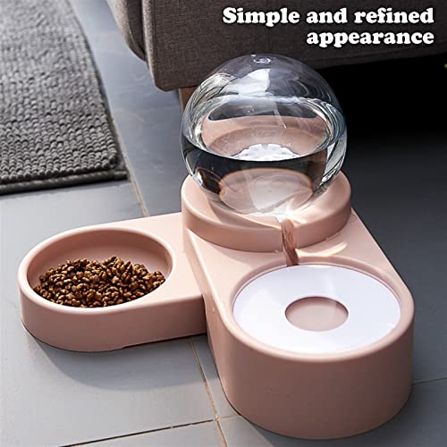  AACARB Cat Water Dispenser, 2 In 1 Dual-use Pet Dog Cat Automatic Water Dispenser With Stainless Steel Food Bowl For Dog Cat Water Bottle Container (Color : Blue No Steel Bowl)