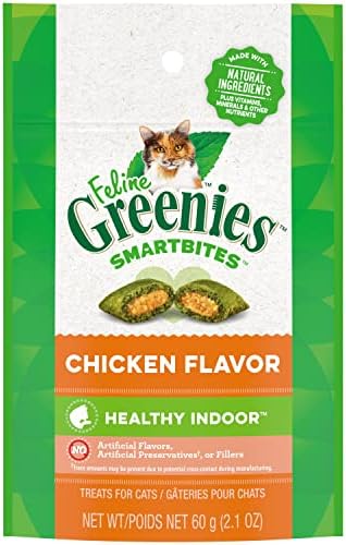  FELINE GREENIES SMARTBITES HEALTHY INDOOR Natural Treats For Cats, Tuna Flavor, 16 Oz. Tub