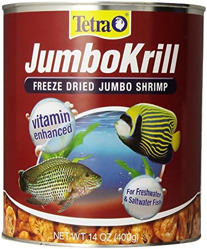  Tetra JumboKrill Freeze-Dried Jumbo Shrimp 14 Ounces, Natural Shrimp Treat For Aquarium Fish, Red (16200)
