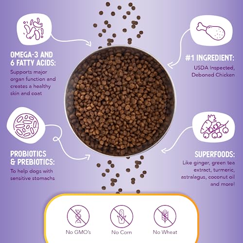  Health Extension Little Bites Weight Control Dry Dog Food, Grain-Free, Natural Food For Overweight Adult Dogs With Added Vitamins & Mineral, Include Lite Chicken & Brown Rice Recipe (4 Lbs)