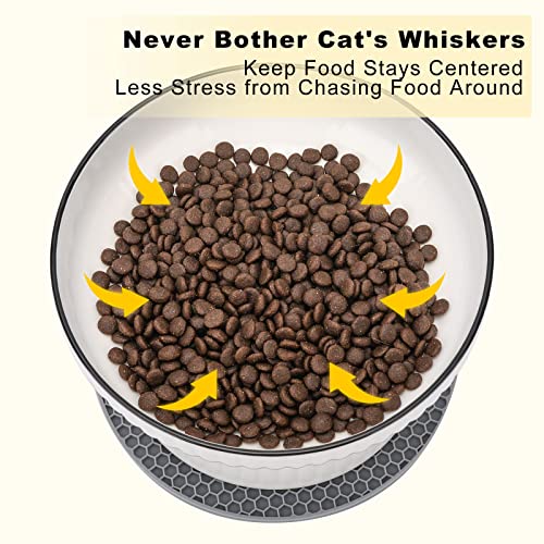  Large Elevated Cat Food Bowl,Raised Dog Bowl,Ceramic Raised Deep Water Bowl For Cats & Dogs,Stress Free Food Feeding Dish,Whisker Fatigue,Anti Vomiting,Non Tipping (Fishbone)