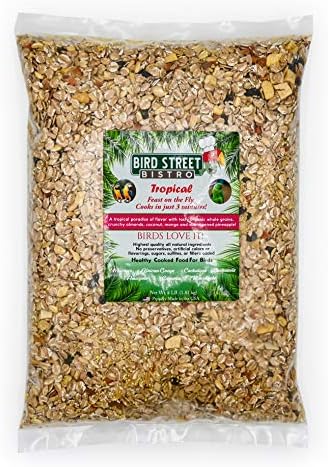  Bird Street Bistro Parrot Food - Parakeet Food - Cockatiel Food - Bird Food - Cooks In 3-15 Min W/Natural & Organic Grains - Legumes - Non-GMO Fruits, Vegetables, & Health Orientated Spices