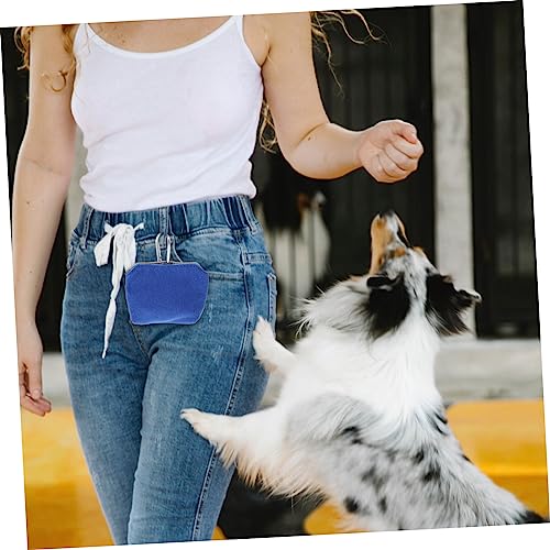  POPETPOP 5pcs Pet Snack Pack Handbag Storage Organizer Blue Fanny Pack Handbag Holder Dog Poop Bag Holder Dog Treat Dog Food Bag Pet Outdoor Training Bag Pets Snack Pouch Hanging Bag Belt