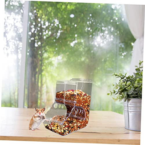  3pcs Hamster Feeder Hamster Cage Accessories Home Water Dispenser Auto Feeder Acrylic Transparent Reusable Rabbit Feeder Cat Feeder Small Pets Food Container Guinea Pig Food Bowl