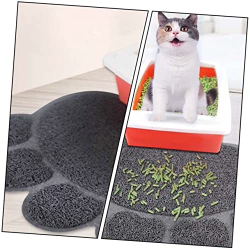  Hohopeti 2pcs Cat Mat Cat Litter Mat Dog Training Pads Puppy Washing Mat Anti-Skid Dog Pad Cat Drinking Bowl Pad PVC Food Mat Small Animals PVC Grey Water Proof Pet Feeding Mat Cat Food Pad
