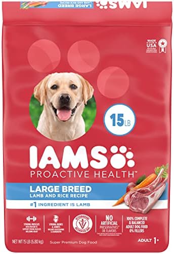  IAMS Large Breed Adult Dry Dog Food Lamb & Rice Recipe, 15 Lb. Bag