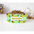 GENERIC Sunflowers Pet Food Bowl With Customized Name, Dog Name Bowl, Cat Name Bowl, Gift For Pets, Ceramic Pet Bowl, Available In 2 Sizes