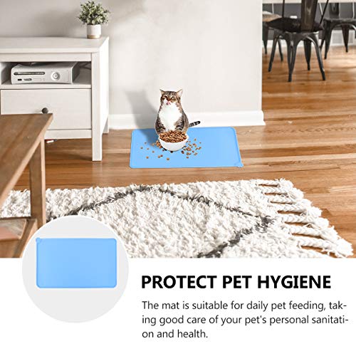  TEHAUX Cat Litter Box- 1Pc Food Feeding Mat Silicone Anti- Spill Placemat Anti- Slip Pad Car Mat For Pet