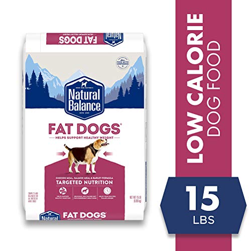  Natural Balance Fat Dogs Low Calorie Dry Dog Food Chicken Meal, Salmon Meal, Garbanzo Beans, Peas & Oatmeal, 15 Pounds (Packaging May Vary)