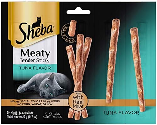  Sheba Treats Meaty Tender Sticks Soft Cat Treats Chicken Flavor, 0.14 Oz, 5 Count (Pack Of 10)