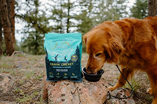  Jiminy's Dry Dog Food - Hypoallergenic Dog Food, 100% Made In The USA, Gluten-Free, Sustainable, Sensitive Stomach Dog Food, High Protein - Cravin' Cricket Insect Protein Oven-Baked Dog Food 10 Lb Bag