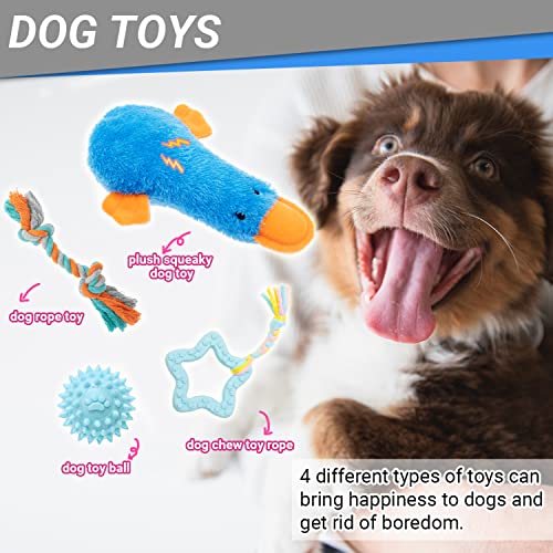  Puppy Starter Kit For Small Dog - 26 Pcs Dog Toys, Collar, Leash, Puppy Training Cilcker, Treat Bag, Poop Waste Bag With Dispenser, Blanket, Grooming Glove, Food Bowls, Toothbrush, ID Tag, Etc