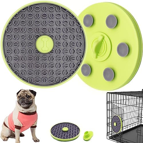  Lick Mat For Dogs, Crate Toys For Dogs/Dog Crate Lick Pads For Peanut Butter/Yogurt/Bolognese, Dog Lick Mat With Suction Cups, Dog Slow Feeder Cage Training Tools For Boredom And Anxiety Relief