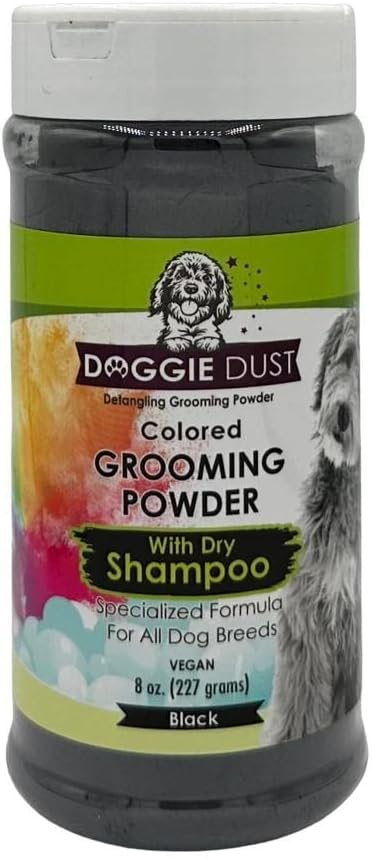  Doggie Dust Colored Grooming Powder With Dry Shampoo For Easy Brushing Of Dog Mats And Tangles, White 8oz