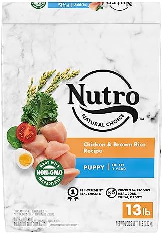  NUTRO NATURAL CHOICE Puppy Dry Dog Food, Chicken & Brown Rice Recipe Dog Kibble, 5 Lb. Bag
