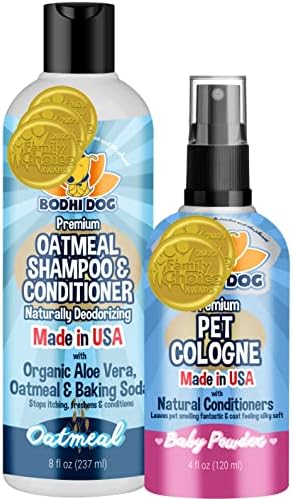  Bodhi Dog Natural Pet Cologne | Premium Scented Perfume Body Spray For Dogs And Cats | Clean And Fresh Scent | Natural Conditioning Qualities | Made In USA (Baby Powder, 4 Fl Oz)