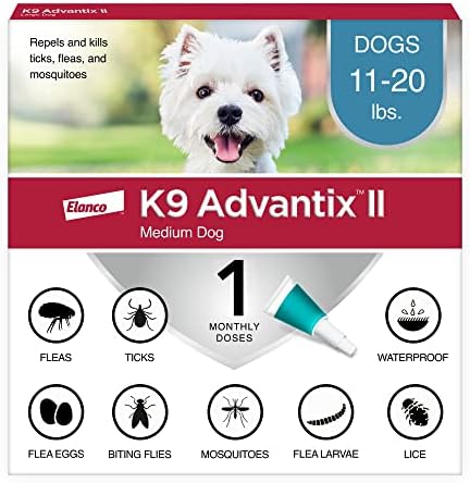 K9 Advantix II Medium Dog Vet-Recommended Flea, Tick & Mosquito Treatment & Prevention | Dogs 11-20 Lbs. | 2-Mo Supply