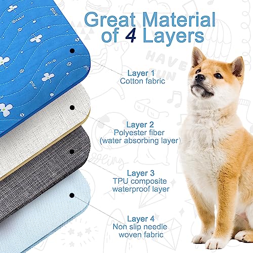  Suyfhdc Washable Pee Pads For Dogs, 2 Pack Reusable Pee Pads,18" X 24" Reusable Pet Training Pads,Reusable Puppy Pads, Dog Training Pads With Fast Absorbent