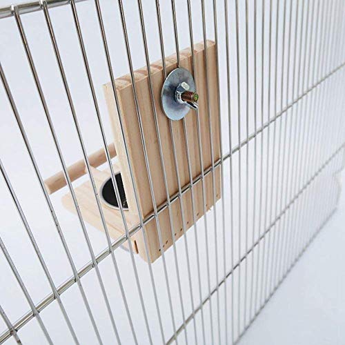  Pet Wooden Wild Bird Feeders For Outdoor Proof Nuts Feed Multipurpose Bird Feeding Station With Mirror Toy For Parrots Bird Parakeets Cockatiels Bowl