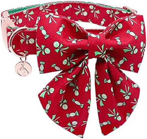  DOGWONG Summer Dog Collar With Bowtie, Green Avocado Dog Collar Comfortable Durable Fruit Dog Collar For Small Medium Large Dog
