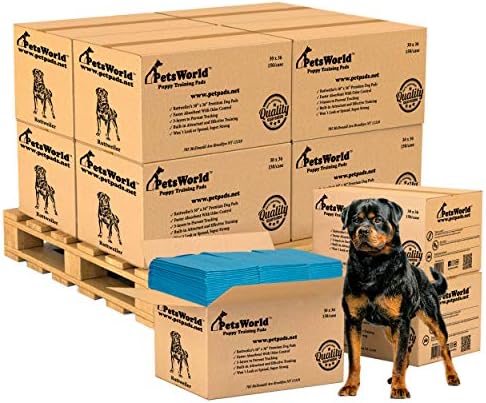  PETSWORLD Extra Large Potty Pads For Dogs, Odor Eliminating 30" X 36", 300 Count Pee Pads For Pets, Gigantic XL Dog Pads, 5 Layer Ultra Absorbent Technology, Leak Proof Training Pads For Dogs & Cats