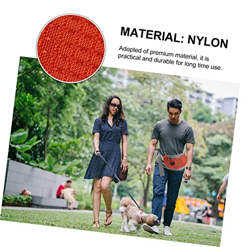  Ipetboom Pouches Treating Pouch Container Poop Portable Pet Dog Going Dispenser Nylon Convenient Waist Belt Adjustable Bag Waistband Strap Food Reward Snacks Orange Shoulder For Walking