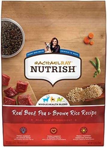  Rachael Ray Nutrish Premium Natural Dry Dog Food, Real Beef, Pea & Brown Rice Recipe, 14 Pounds, Model:-P